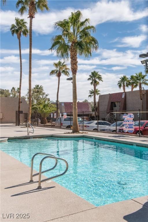 community pool with fence