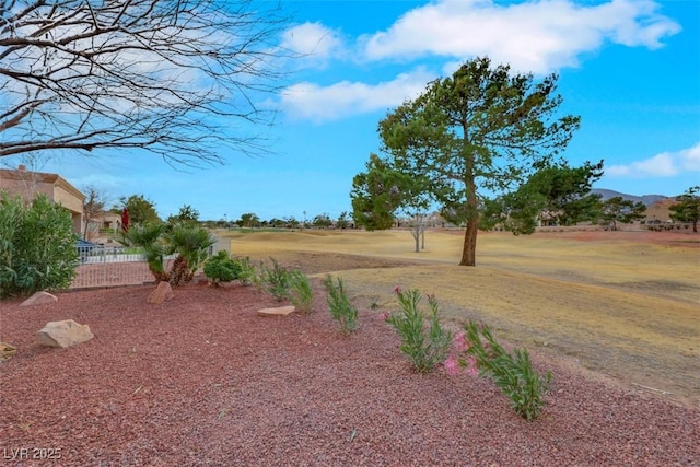 view of yard with fence