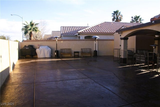 view of patio with a fenced backyard