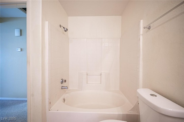 full bath featuring toilet and shower / washtub combination