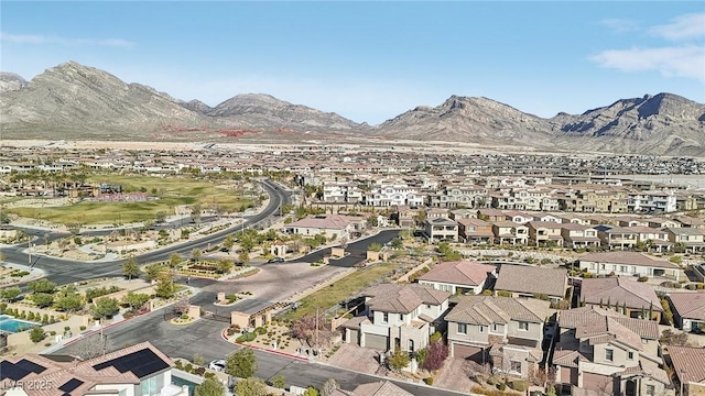 property view of mountains with a residential view