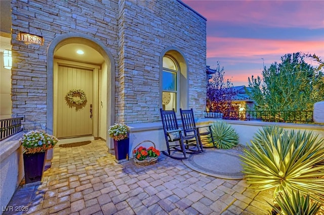 view of patio with a porch