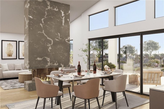 dining area featuring wood finished floors