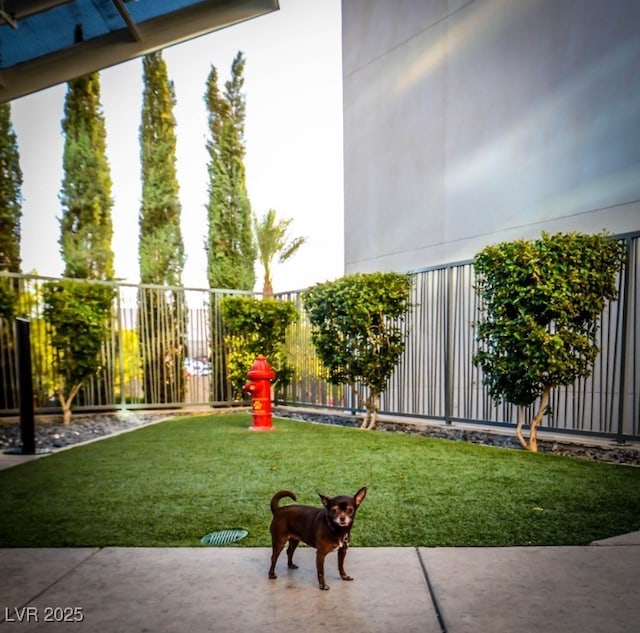 view of yard with fence