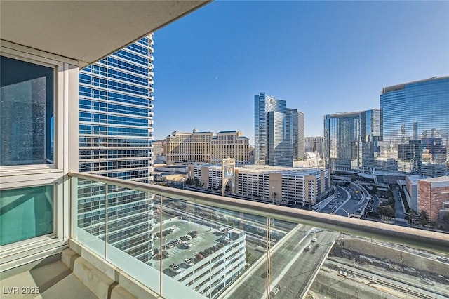 balcony with a city view