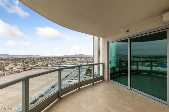 balcony with a mountain view