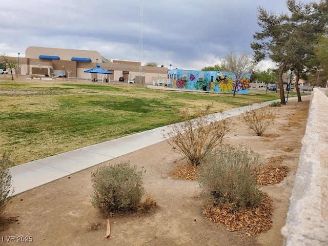 view of home's community with a yard