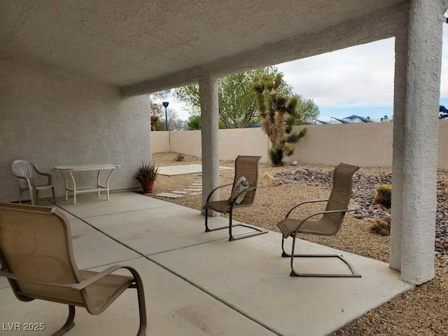 view of patio with a fenced backyard