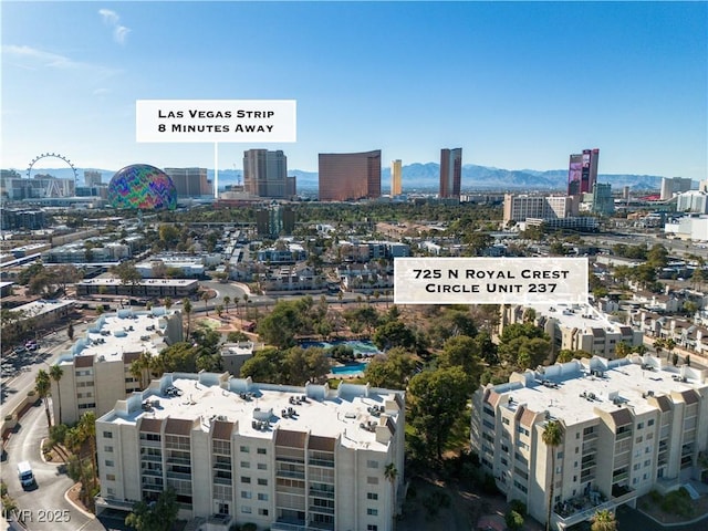 aerial view featuring a view of city