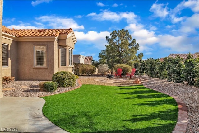 view of yard with a patio area