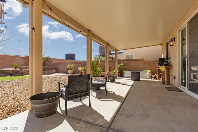 view of patio with a fenced backyard