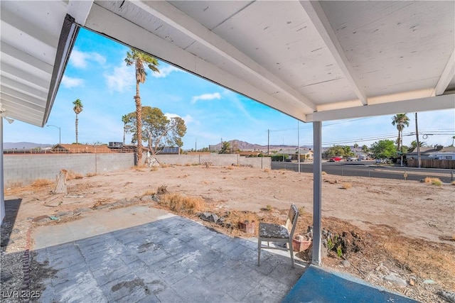 view of patio with a fenced backyard