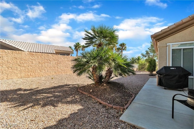 view of yard with fence