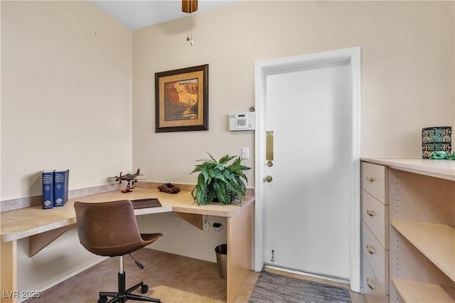 home office featuring tile patterned floors