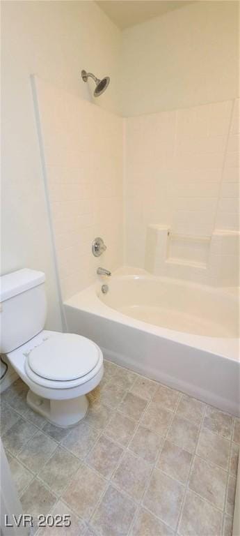 full bath with toilet and bathtub / shower combination