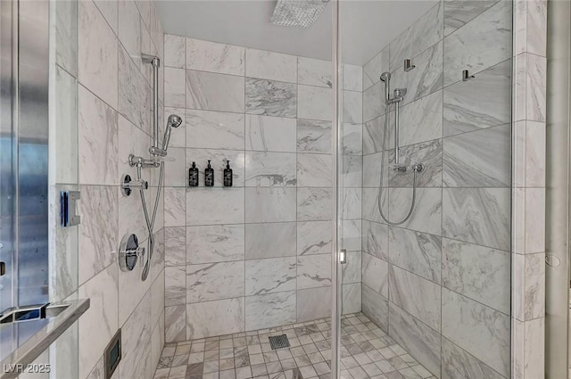 bathroom featuring a stall shower