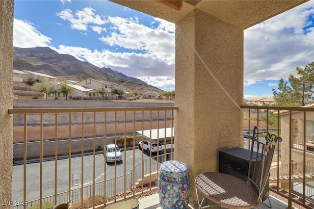 balcony with a mountain view