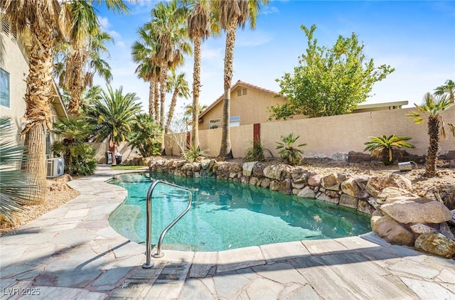 124 Beach Oak Ave, Henderson, NV 89002 - view of pool featuring ac unit, a fenced backyard, and a fenced in pool