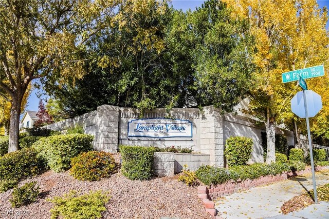 view of community sign