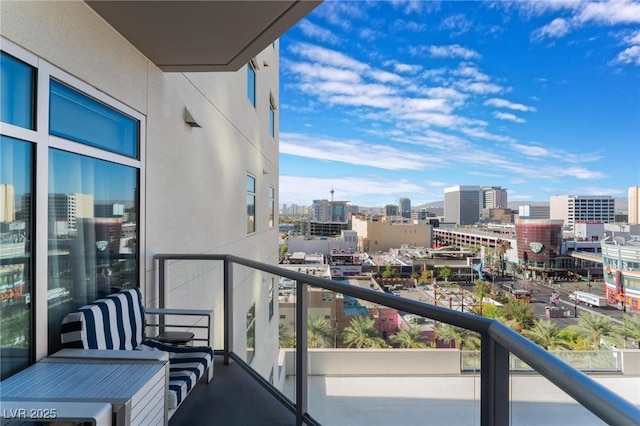 balcony with a view of city