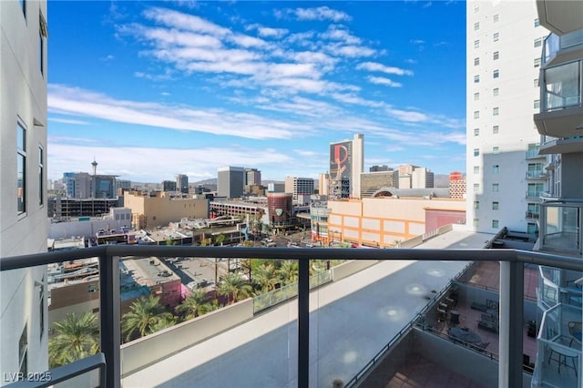 balcony with a view of city