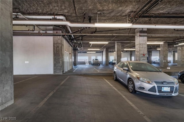 view of parking garage