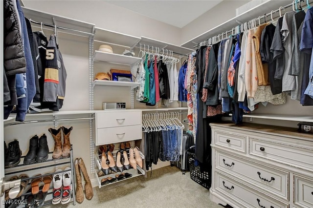 spacious closet with carpet floors