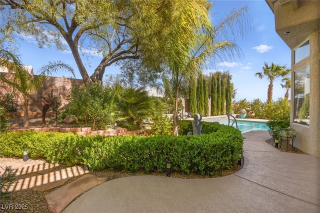 view of home's community with a swimming pool and a patio area