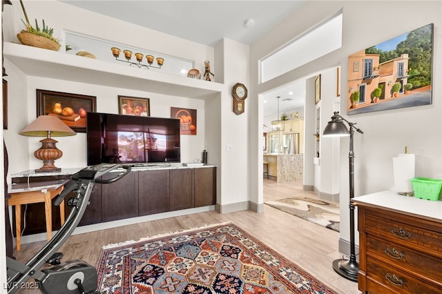 interior space with light wood-type flooring