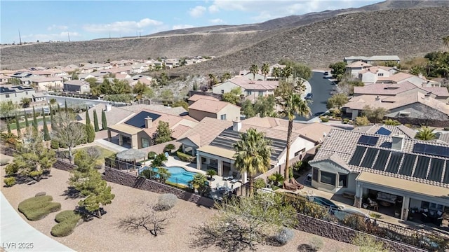 bird's eye view with a mountain view and a residential view