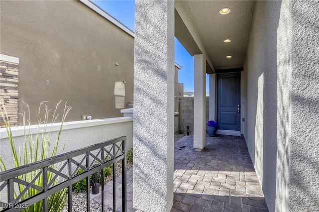 view of patio / terrace featuring fence