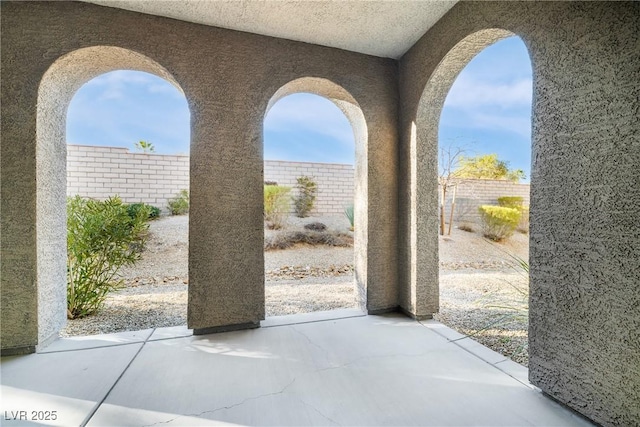 view of patio with a fenced backyard