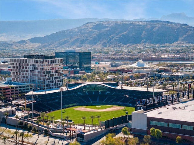 view of mountain feature with a view of city