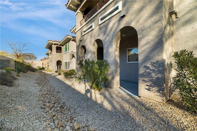 view of home's exterior featuring stucco siding