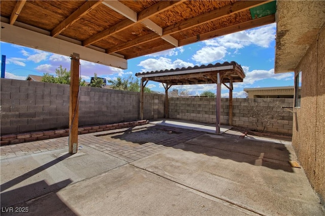 view of patio featuring a fenced backyard