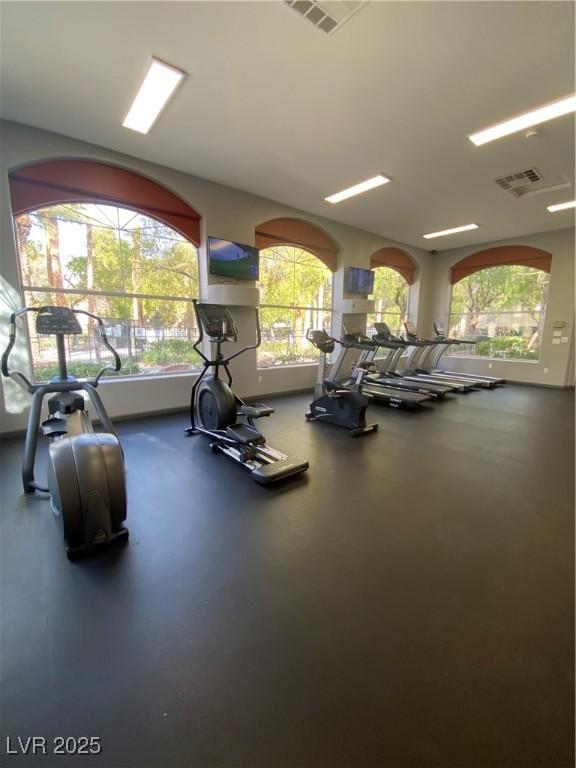 exercise room with visible vents