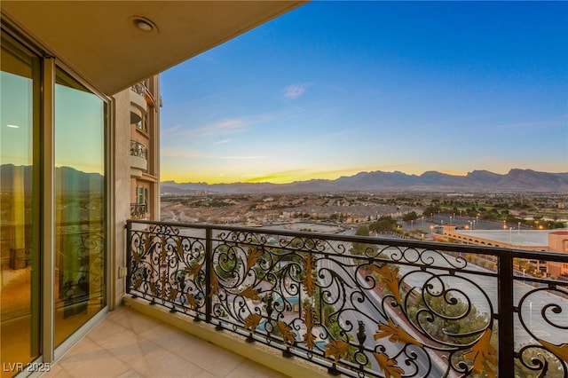 balcony with a mountain view