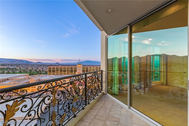 balcony with a mountain view