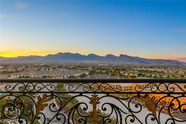 balcony with a mountain view