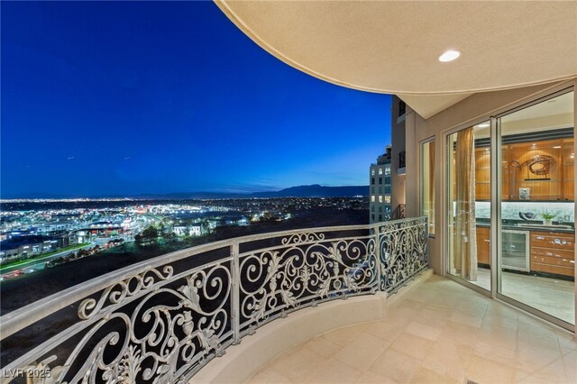 balcony with wine cooler