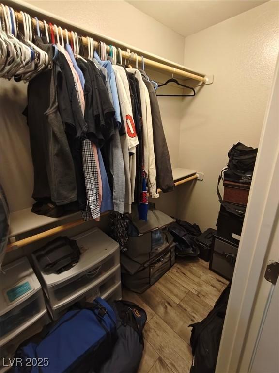 spacious closet with wood finished floors