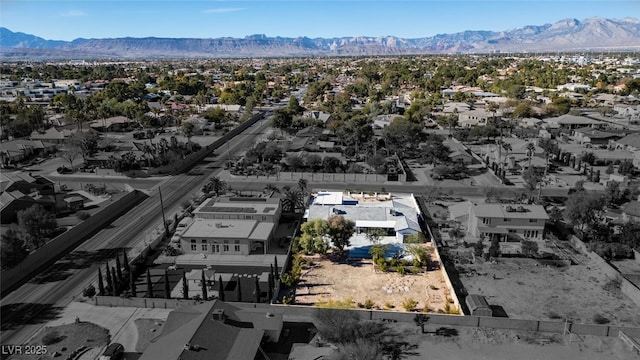 aerial view with a residential view and a mountain view