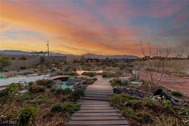 exterior space with a mountain view