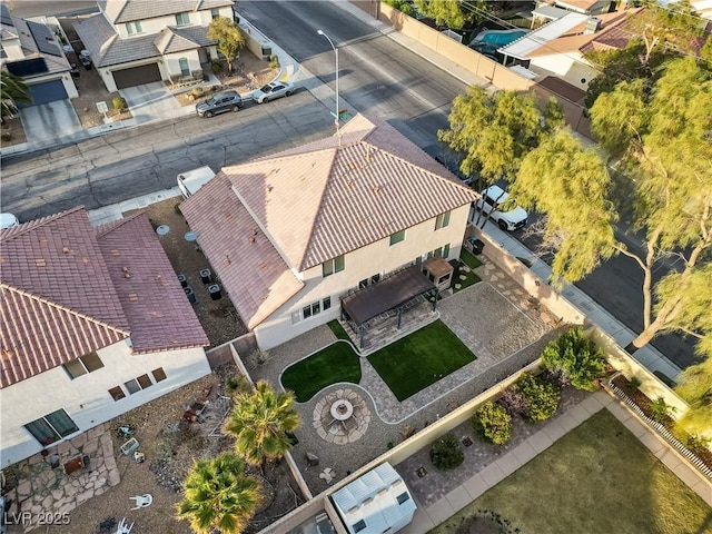 aerial view with a residential view