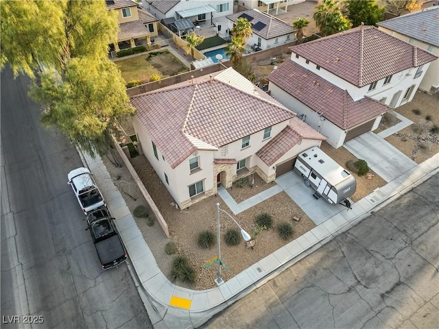 aerial view featuring a residential view