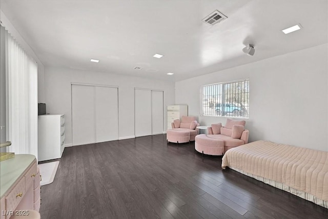 living area with dark wood finished floors