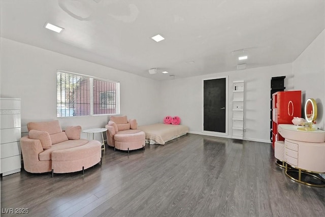 bedroom featuring dark wood-type flooring