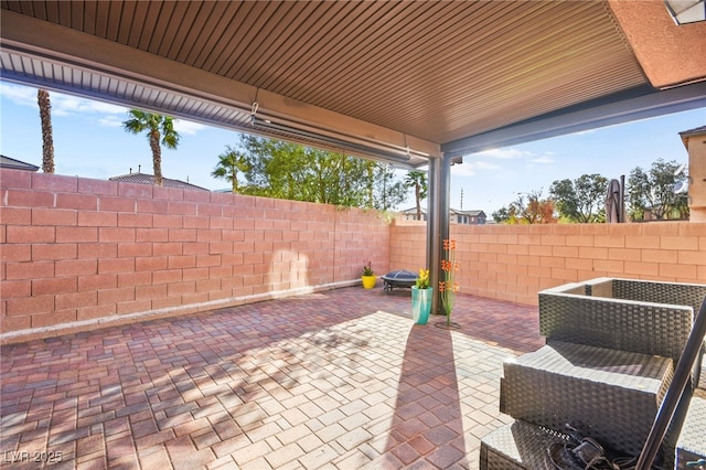 view of patio / terrace with a fenced backyard