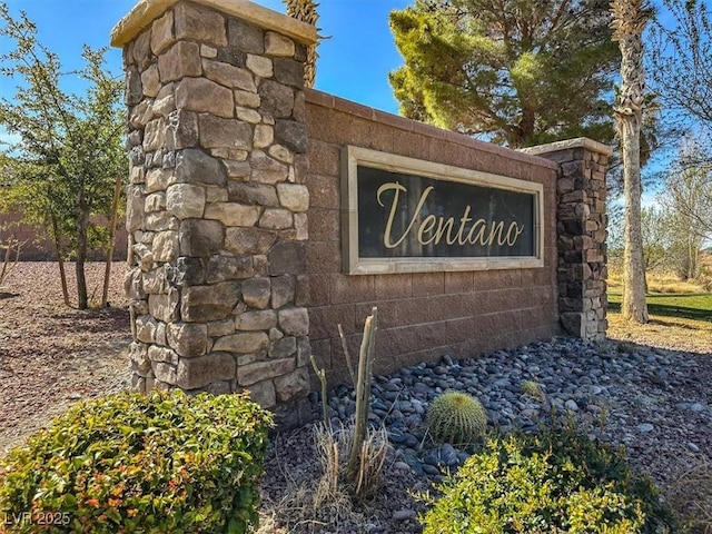 view of community sign