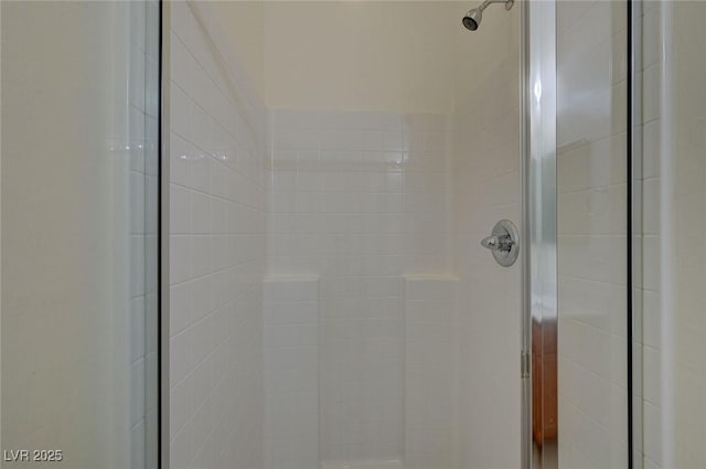 bathroom featuring a stall shower